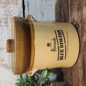 Harrods Finest Blue Stilton Cheese Brown Stoneware Storage Canister